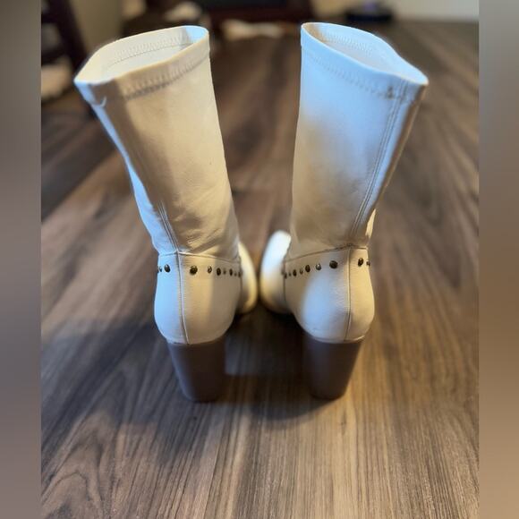 Oasis Society‎ Paris White Studded Cowboy Boots Women’s size 10 western festival - Picture 7 of 10